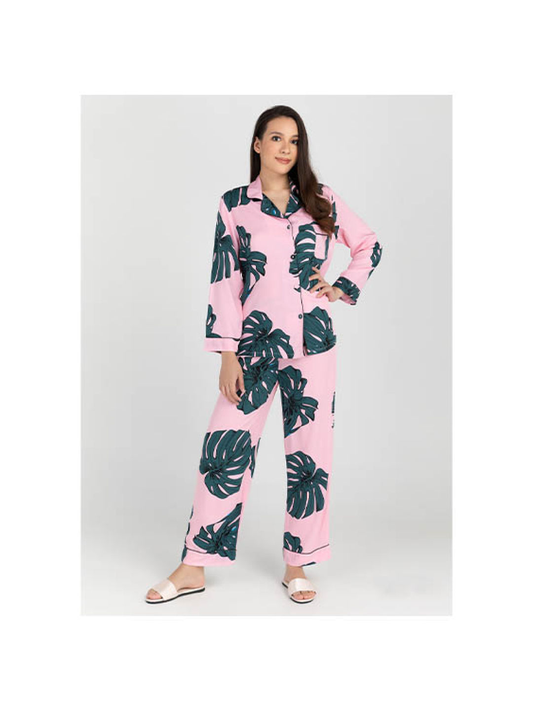 Amelia Sleepwear Malibu Cotton Pants Pajamas Set (No Color- Image 2)