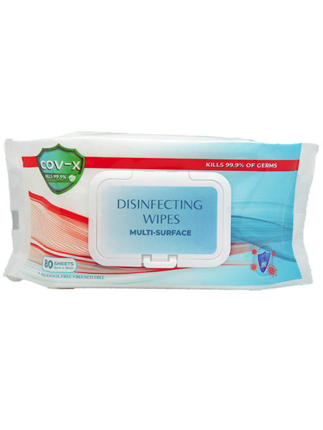 COV-X Surface Disinfectant Wipes 80 sheets, Alcohol & Bleach Free, Multi Surface Wipes