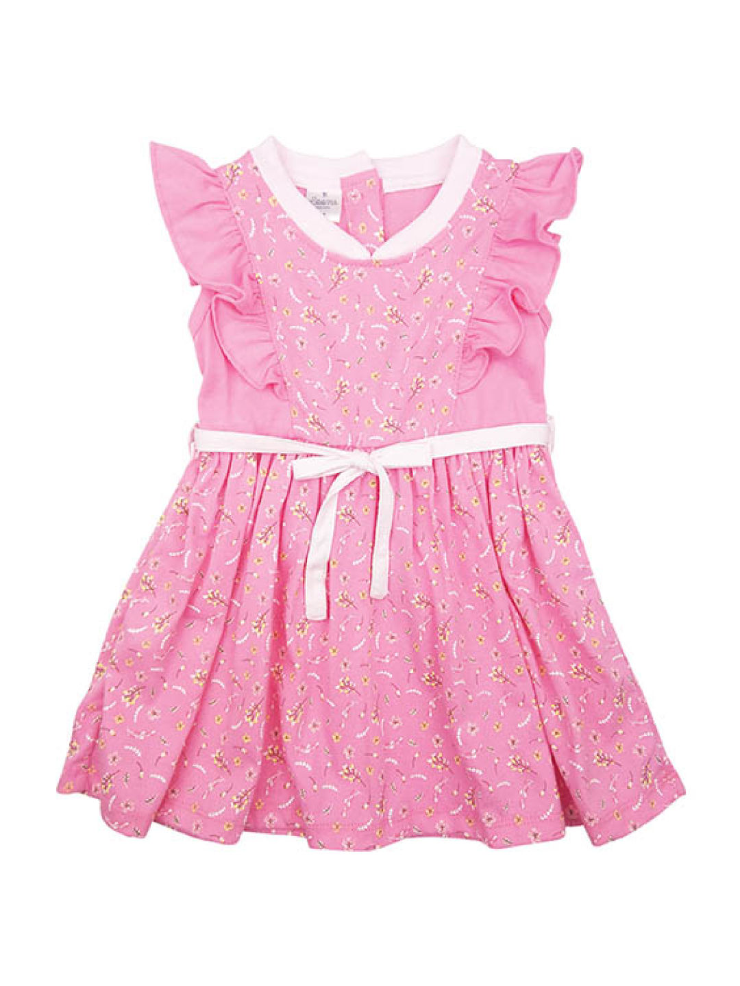 Looms Quein Collection Ruffle-Sleeved Dress (Pink- Image 1)