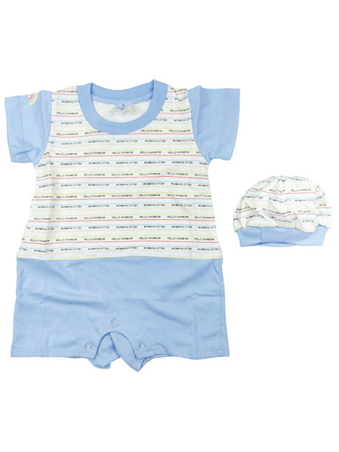 Looms Rainbow Collection Romper with Bonnet Set