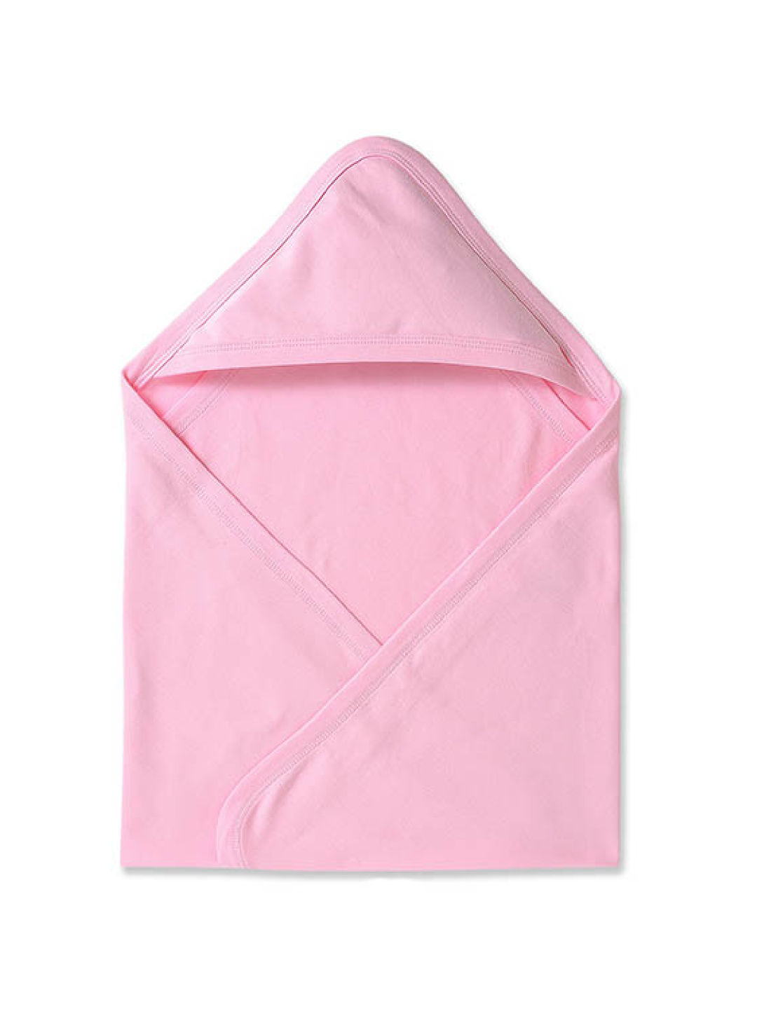 Cotton Stuff Receiving Blanket with Hood (Pink- Image 1)
