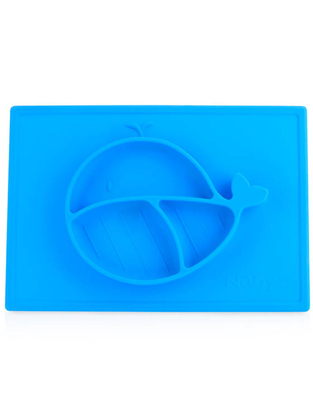 Nuby Sure Grip Silicone Suction Baby Feeding Plate Mat (Blue- Image 1)