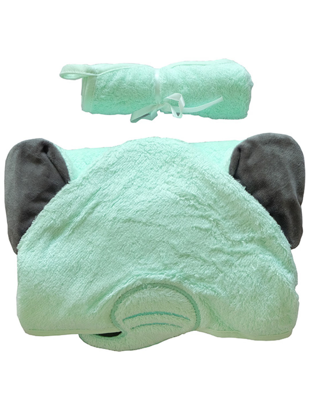Nuborn Baby Essentials Bamboo Hooded Towel with Washcloth Set Elephant