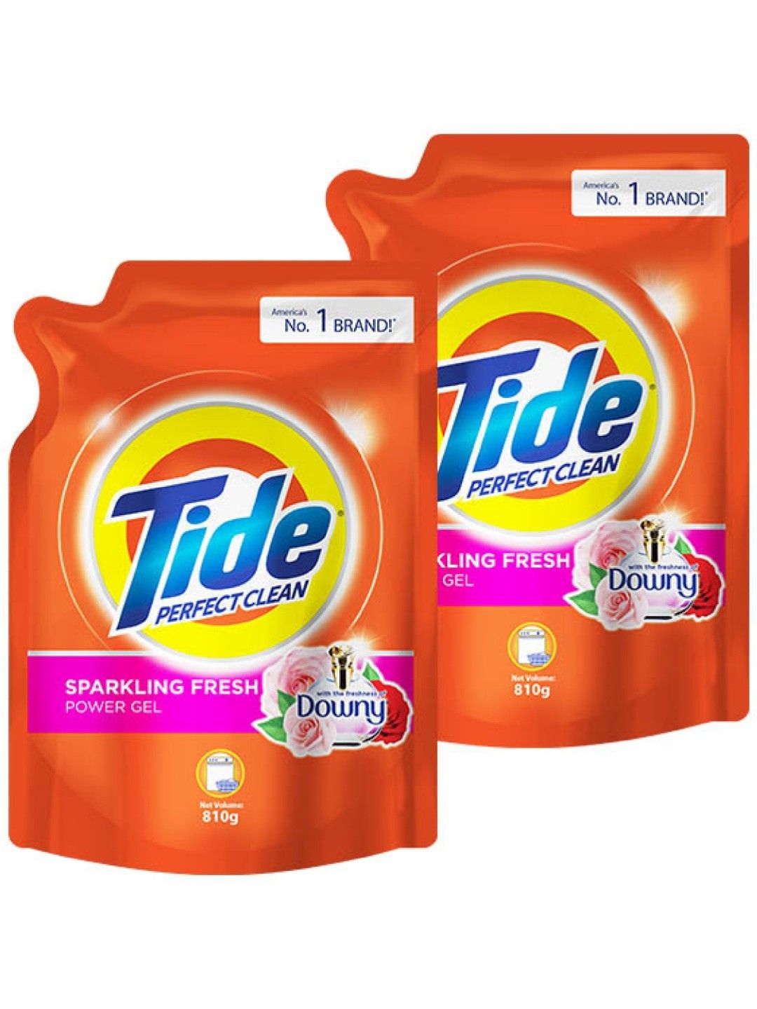 Tide Sparkling Fresh Liquid Laundry Detergent 2-Pack Refill (810g) (No Color- Image 1)