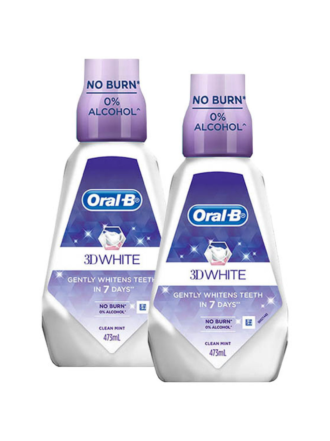 Oral-B 3D White Mouthwash 2-Pack (473ml)