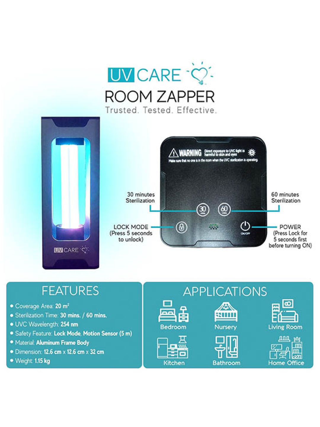 UV Care Room Zapper Surface Sterilizer (No Color- Image 4)