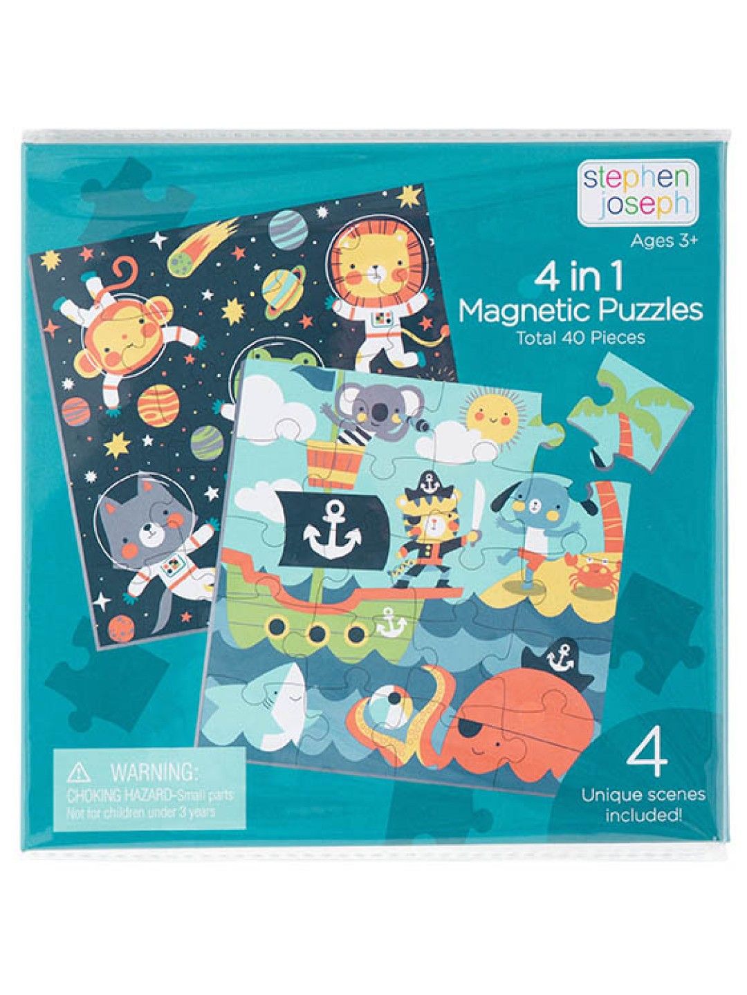 Stephen Joseph 4 in 1 Magnetic Puzzle (Teal Blue- Image 1)