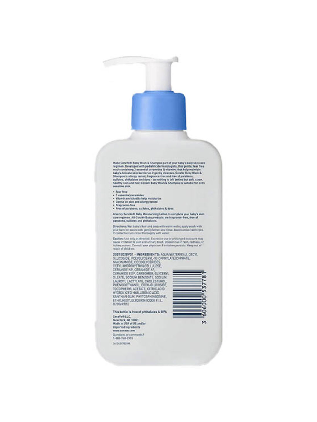 CeraVe Baby Wash & Shampoo (237mL) (No Color- Image 2)