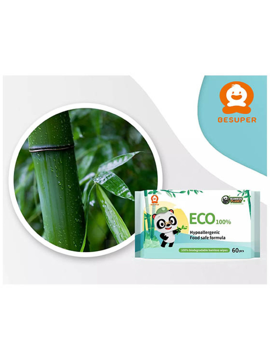 Bamboo Planet Eco-friendly Wet Wipes (60s) (No Color- Image 3)