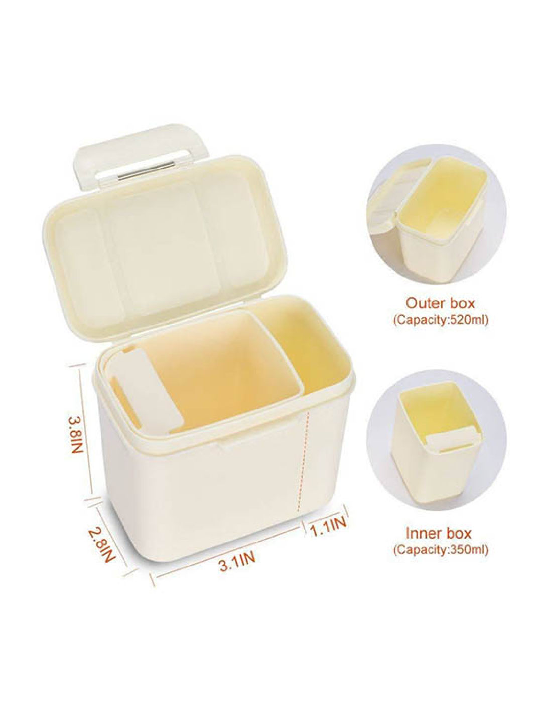 Ankou Mini Milk Container (350ml) (Beige- Image 3)