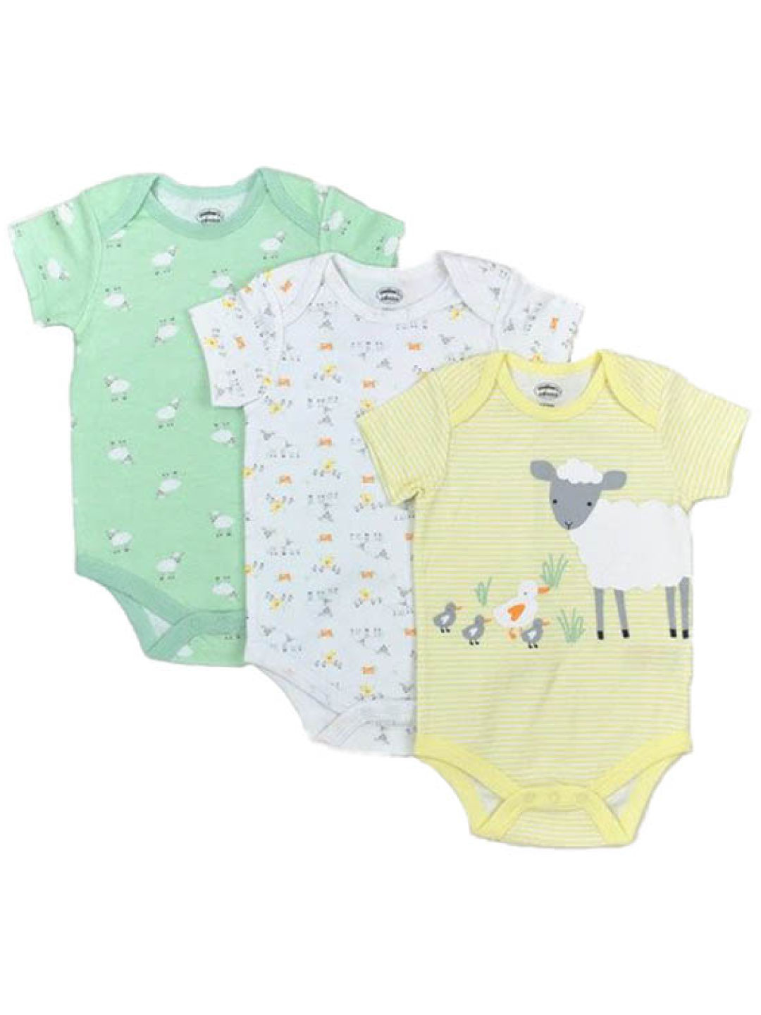 Mother's Choice Short Sleeves Sheep Onesie 3-Pack (No Color- Image 1)