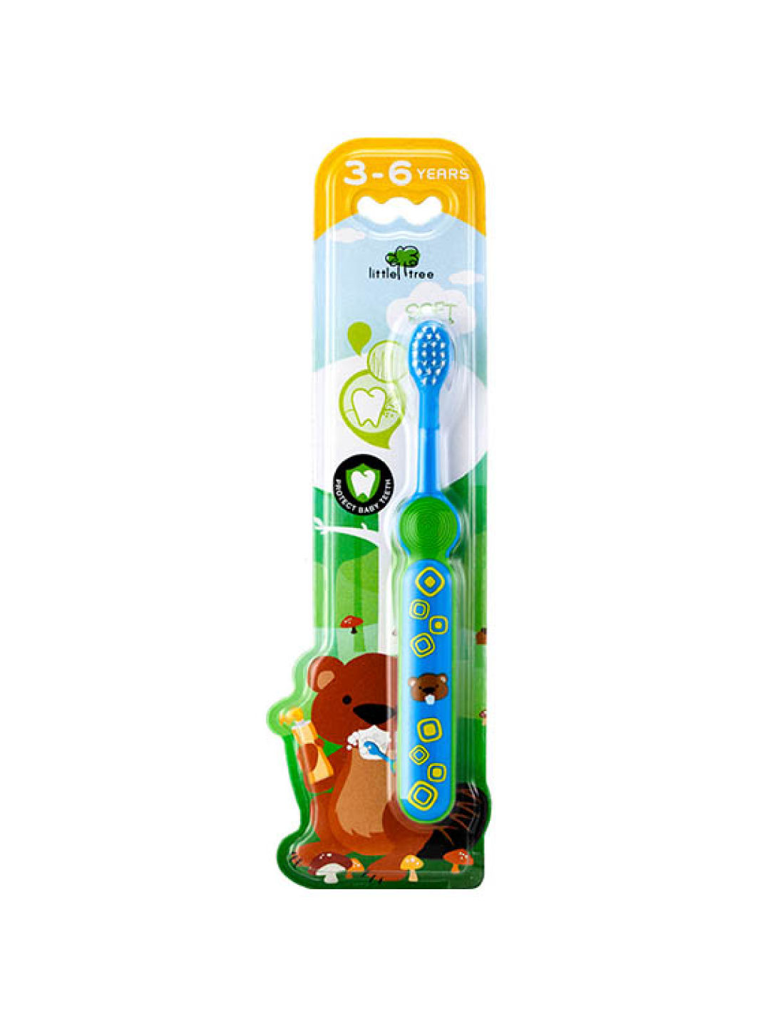 Little Tree Toothbrush (For 3-6 years) (Green- Image 2)