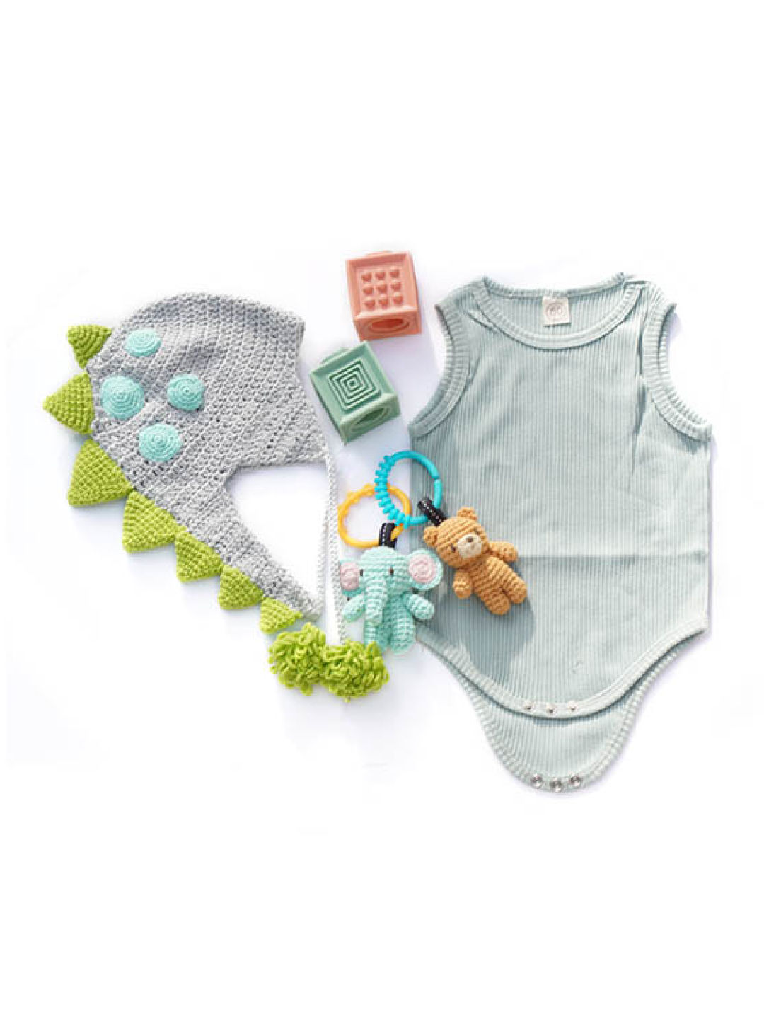 LittleDeity.PH THE HERD Dino Baby Beanie and Romper Set (No Color- Image 2)