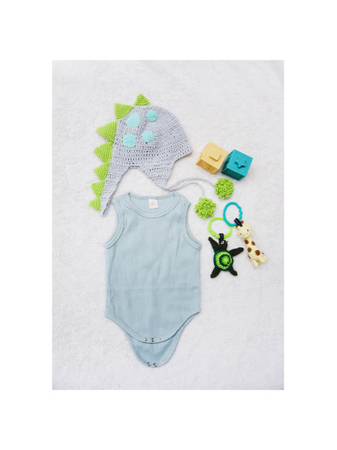 LittleDeity.PH THE HERD Dino Baby Beanie and Romper Set (No Color- Image 3)