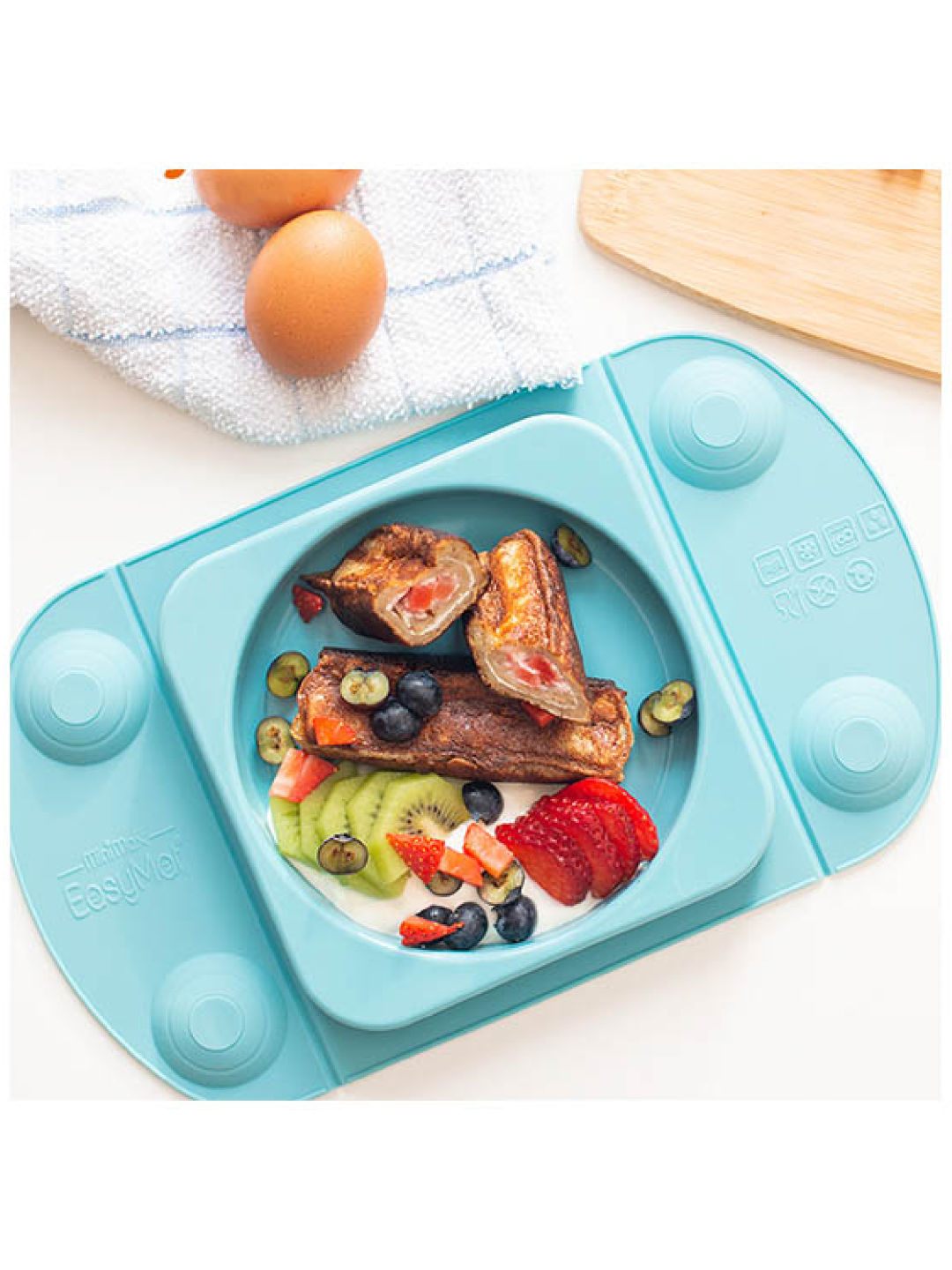 EasyTots EasyMat MiniMax: Portable Open Baby Suction Tray (Teal- Image 4)