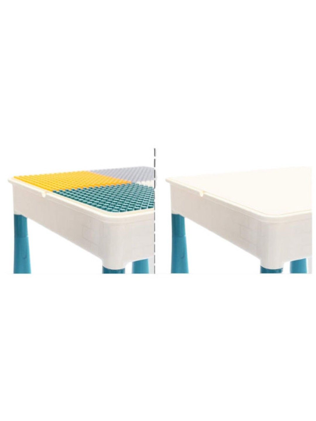 The Happy Fox 4 in 1 Play & Build Table and 2 Chairs Set (Yellow Green- Image 2)