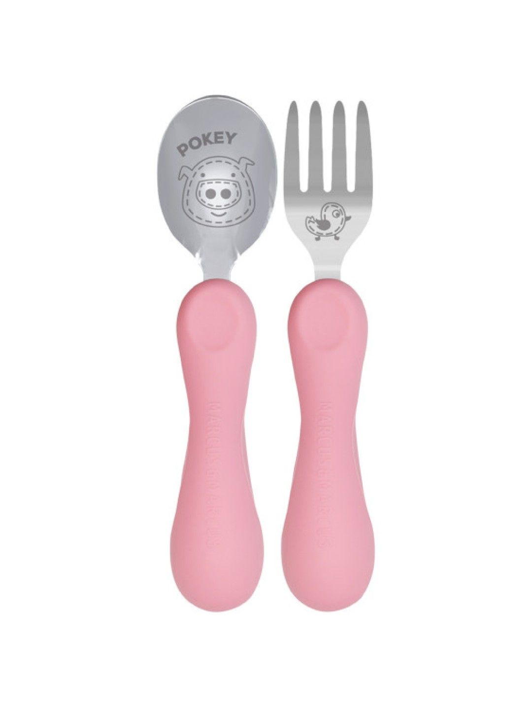 Marcus & Marcus Easy Grip Spoon & Fork Set (Pink- Image 1)