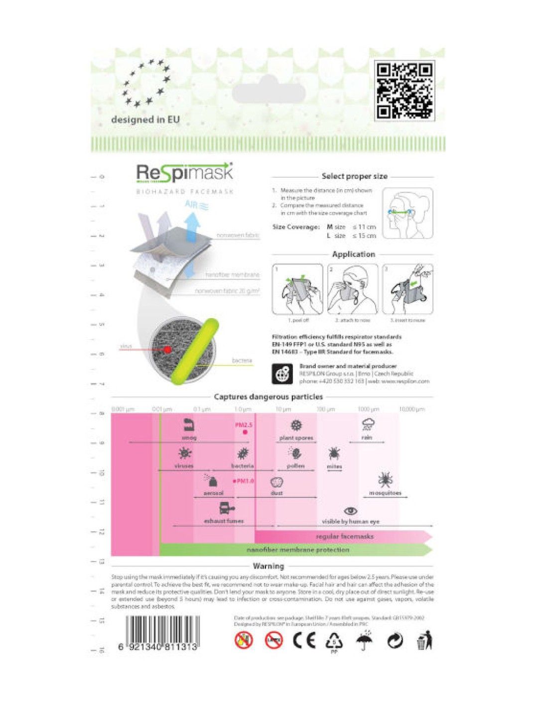 Respilon Respimask for Adult Medium (Pack of 5) (No Color- Image 2)