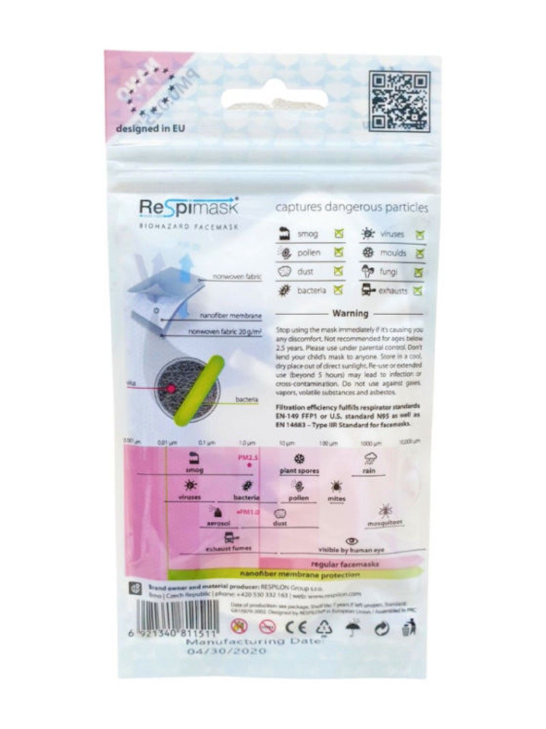 Respilon Respimask for Kids Small+ (Pack of 3) (No Color- Image 2)