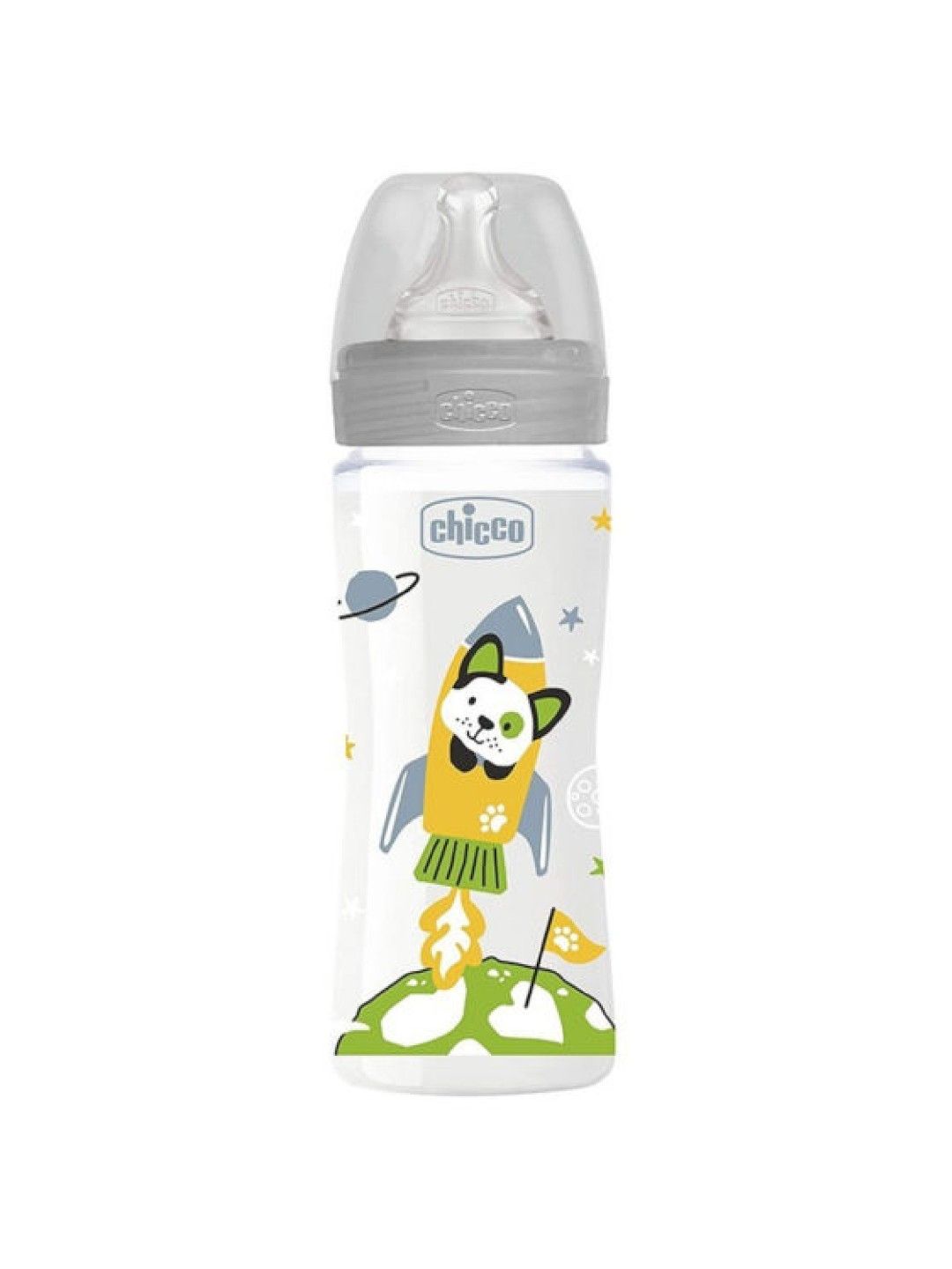 Chicco Bottle WB Col PP Fast Sil (300) (White- Image 1)