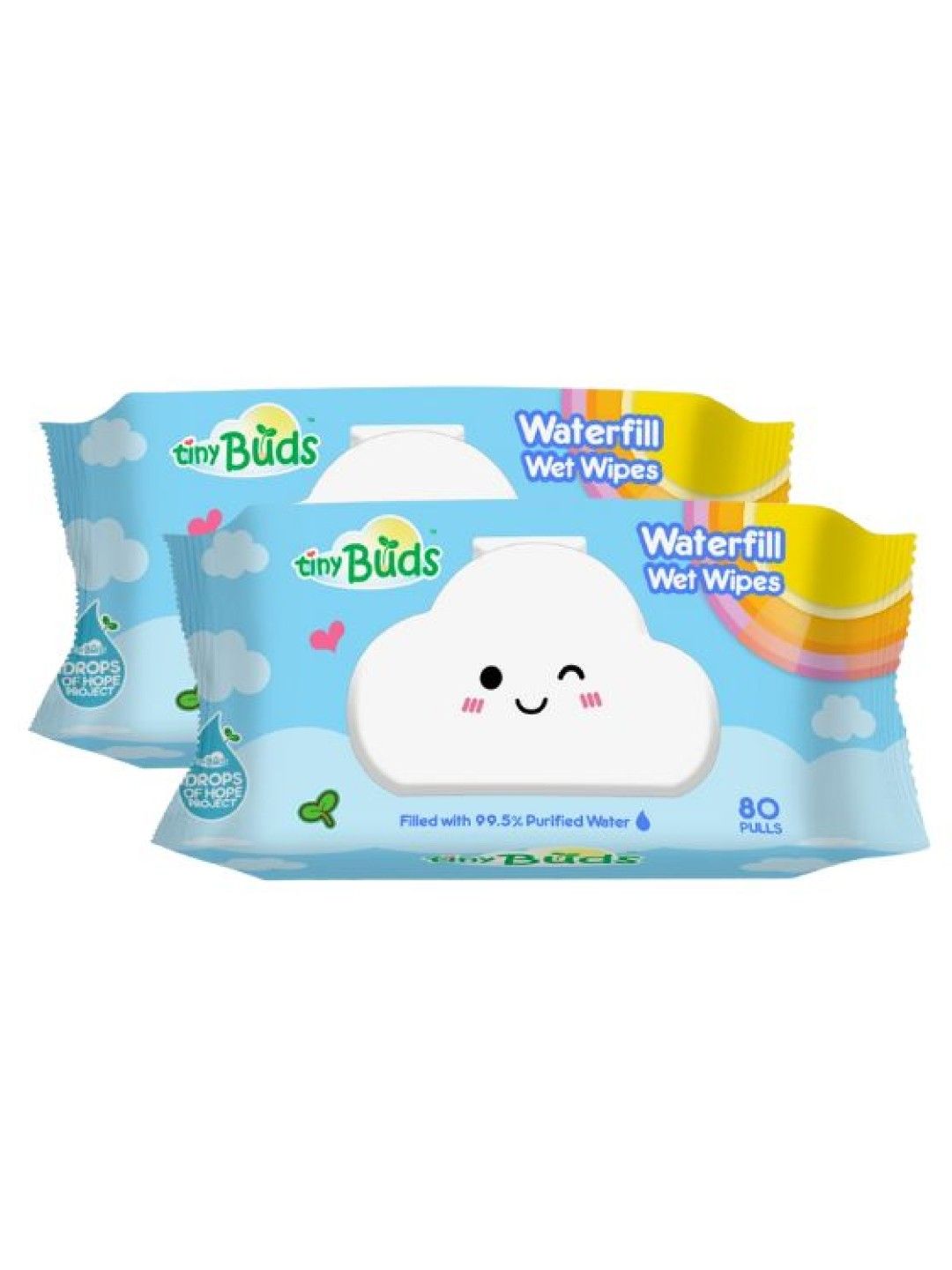Tiny Buds Waterfill Wet Wipes (80 Pulls) x 2 (No Color- Image 1)
