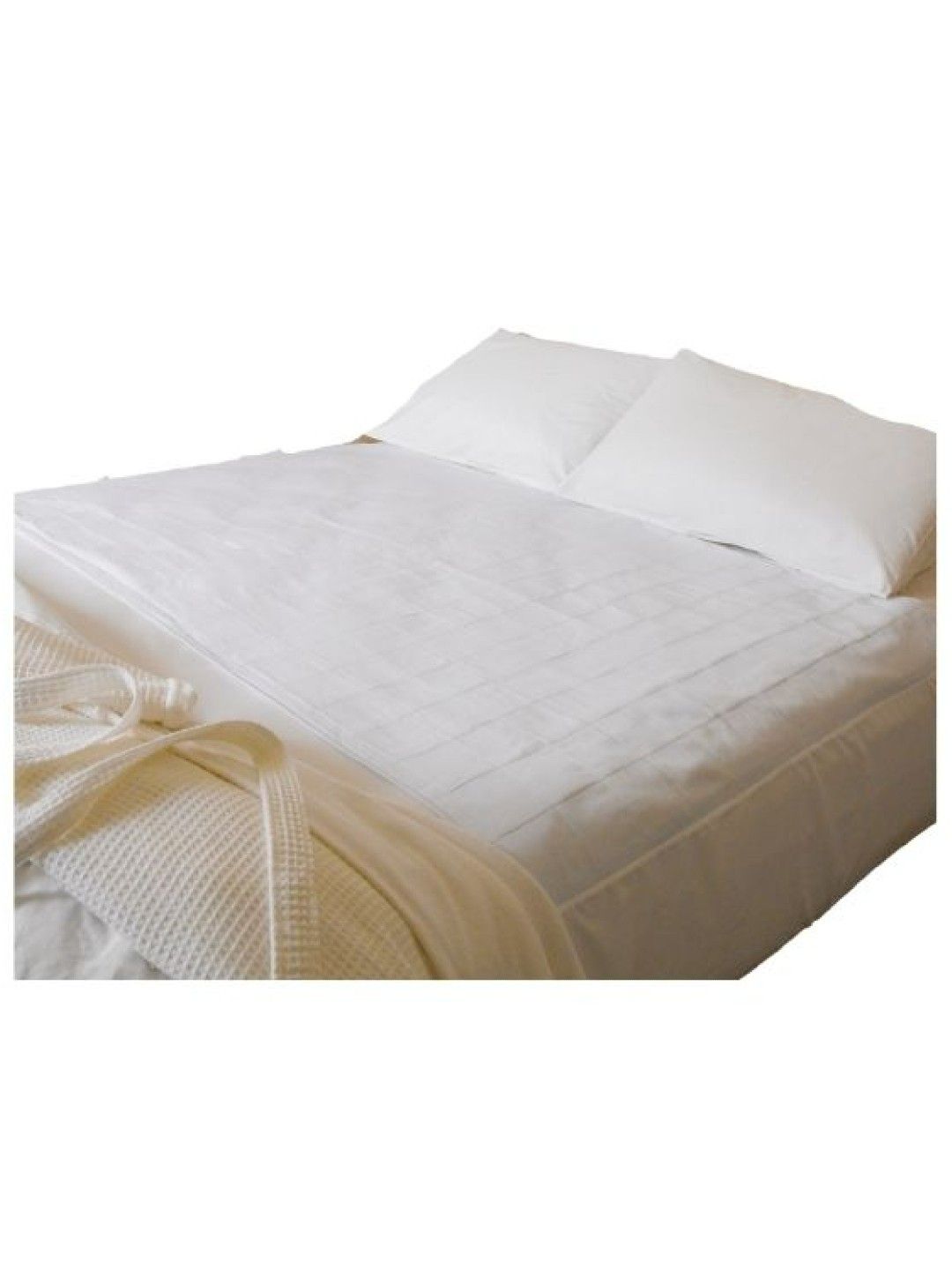 Brolly Sheets Waterproof Bed Pad with Wings, King (White- Image 1)