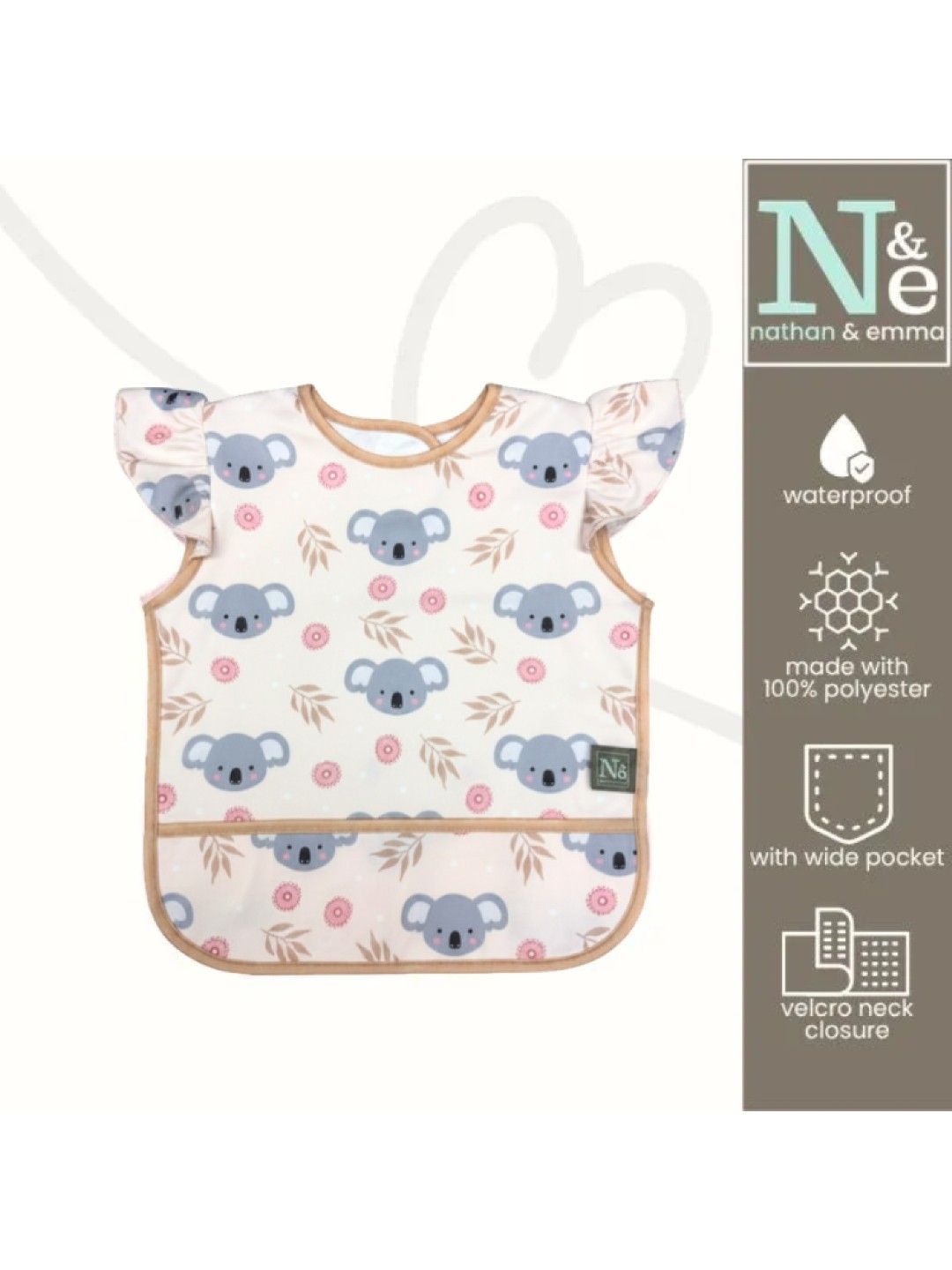 Nathan & Emma Waterproof Smock Bib (Koala Cuddles- Image 2)