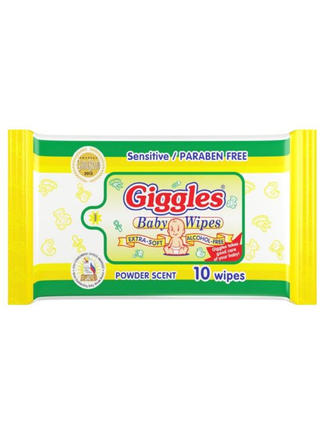Giggles Wet Wipes Powder Scent 10s (No Color- Image 1)