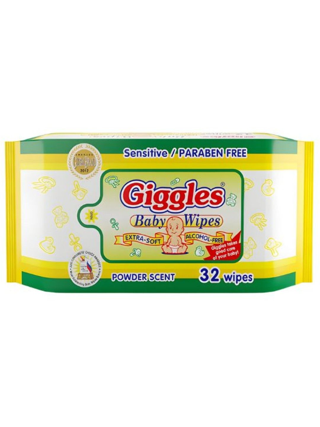 Giggles Wet Wipes Powder Scent 32s (No Color- Image 1)