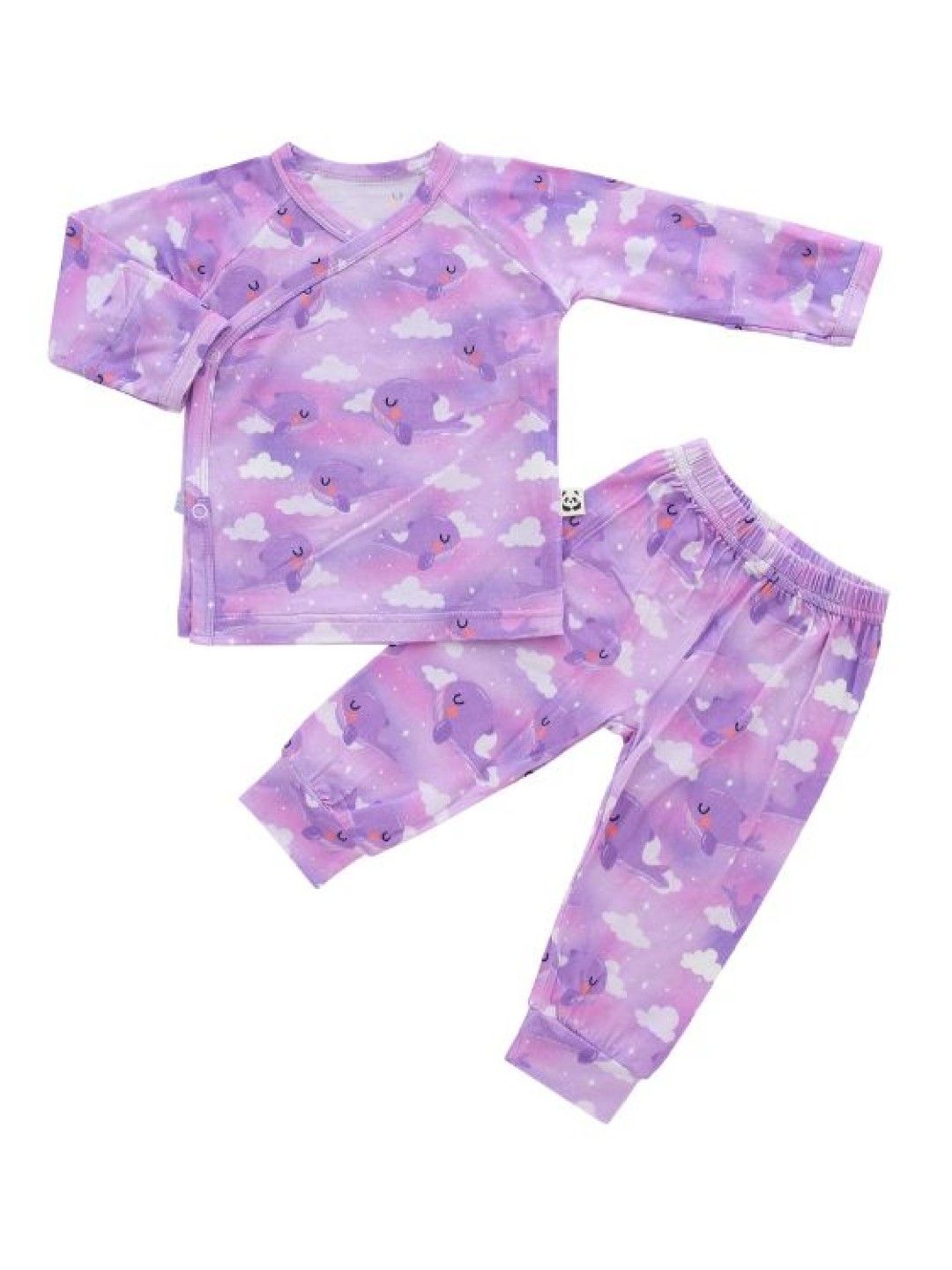 Bamberry Baby Long Sleeved Kimono PJ Set,  Whalien (Whalien- Image 1)