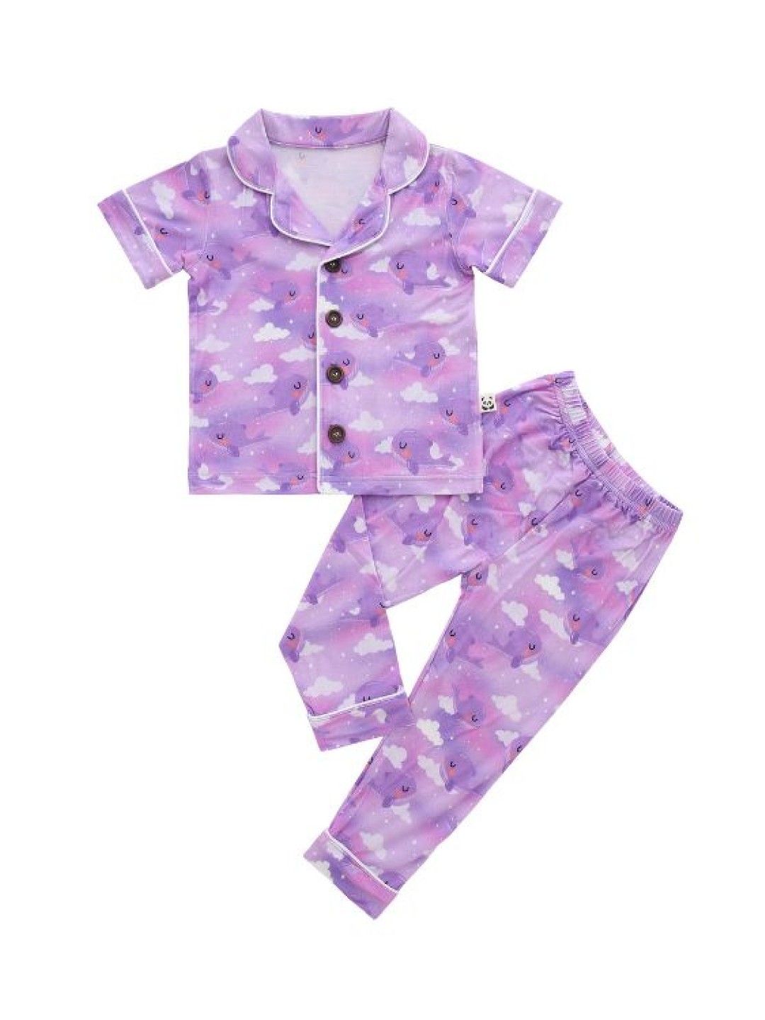 Bamberry Baby Short Sleeved Button Down PJ Set, Whalien