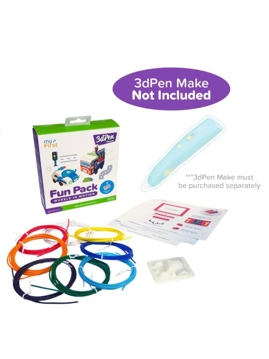 myFirst 3Dpen Make Filaments Fun Pack - Wheels In Motion (No Color- Image 3)