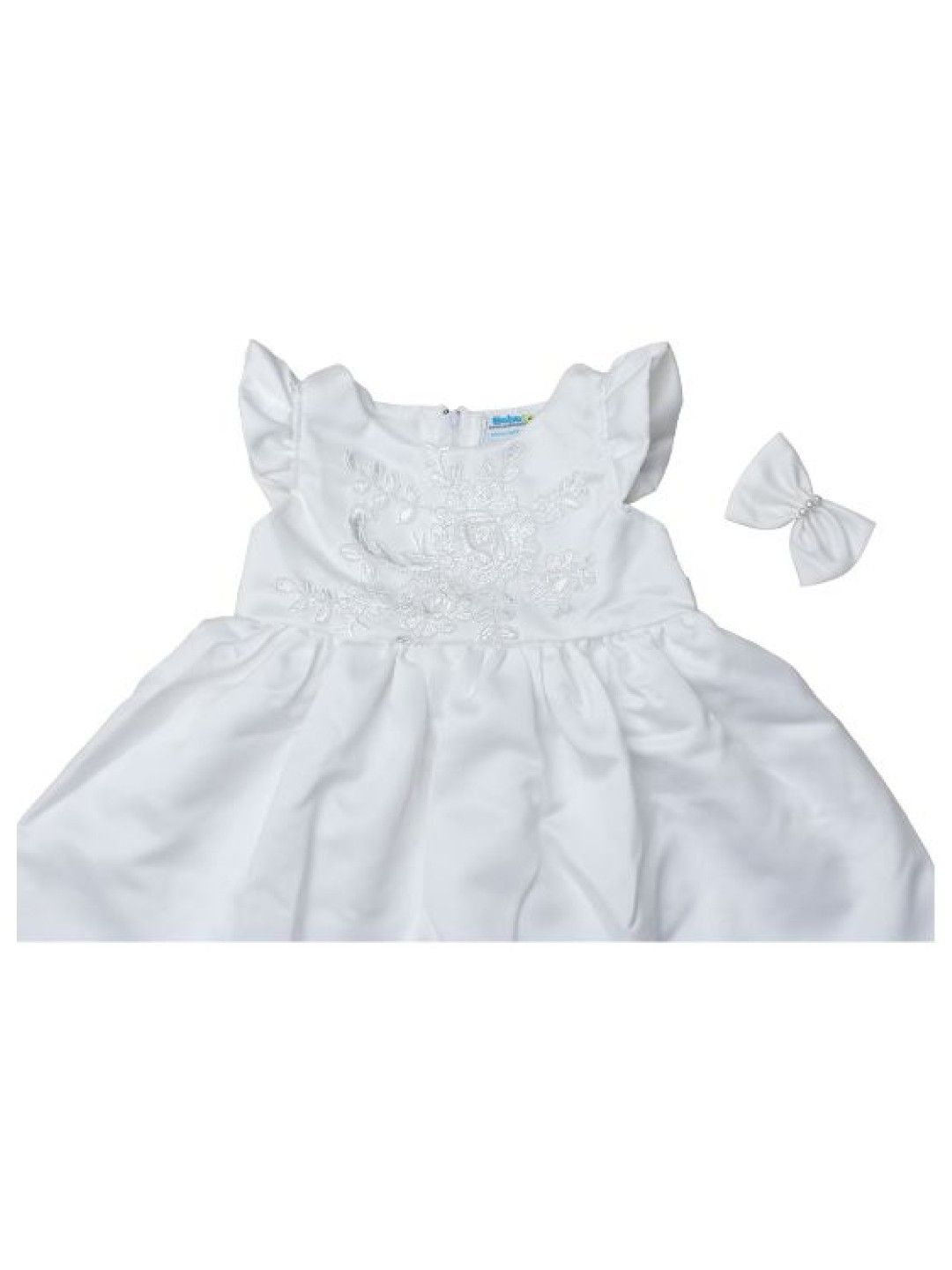 Bebeta Formal Dress (Ruffle Sleeve) (White- Image 2)