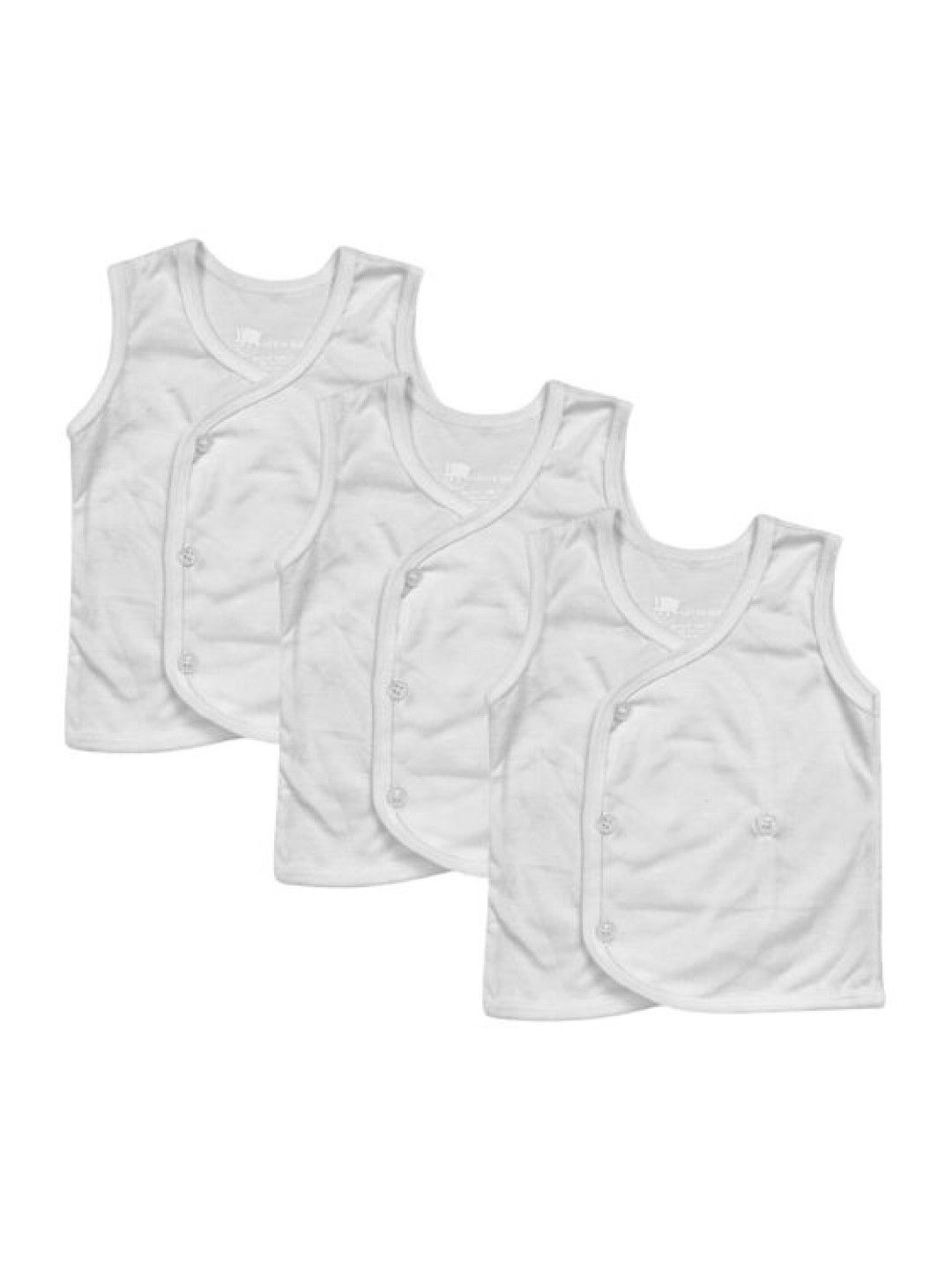 Lipton Baby Garments New Born Sleeveless Button Side Tops (White- Image 1)