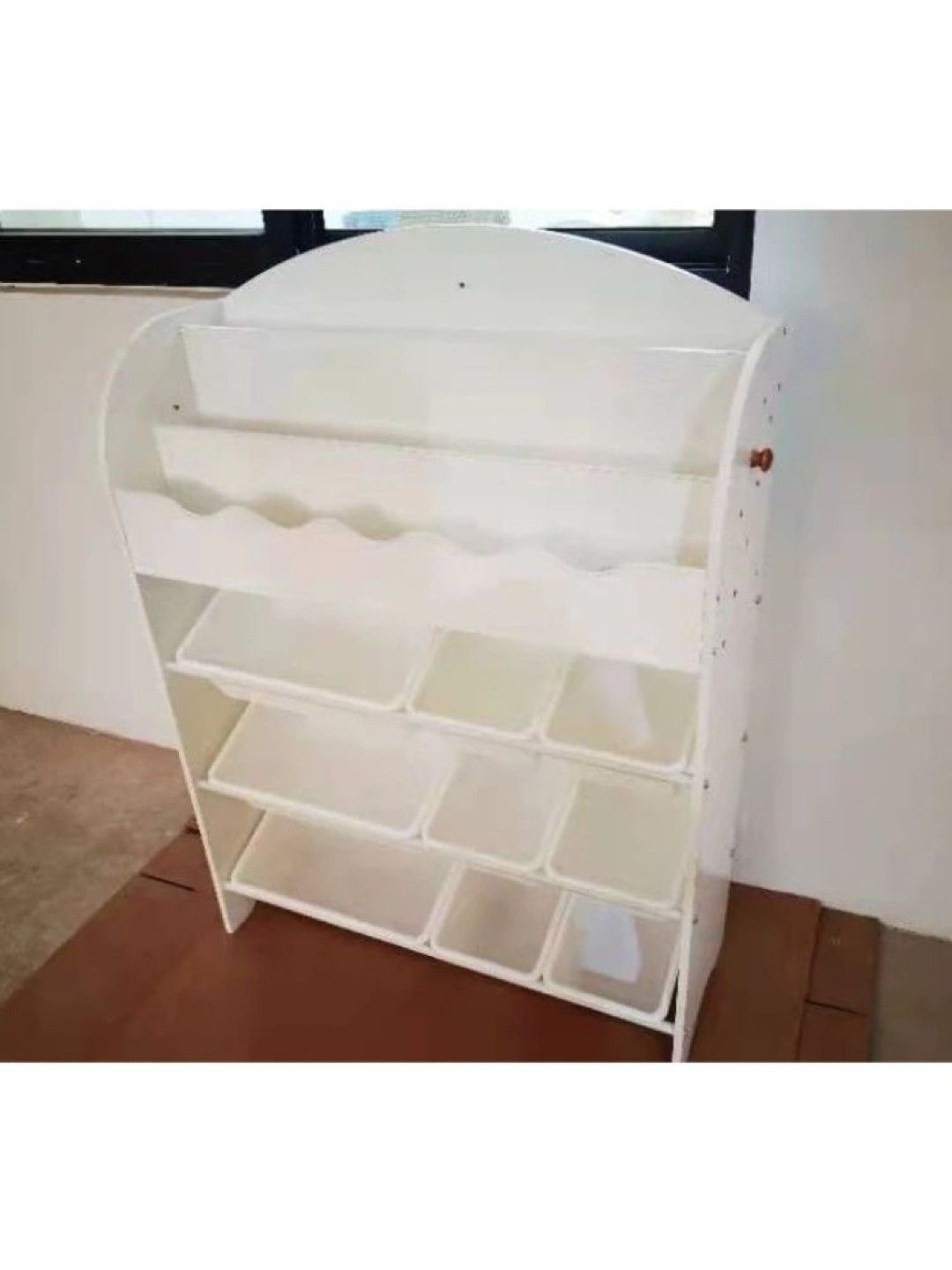 Kiddiestationph Cary Bookshelf and 3 Layer Toy Storage (White- Image 2)