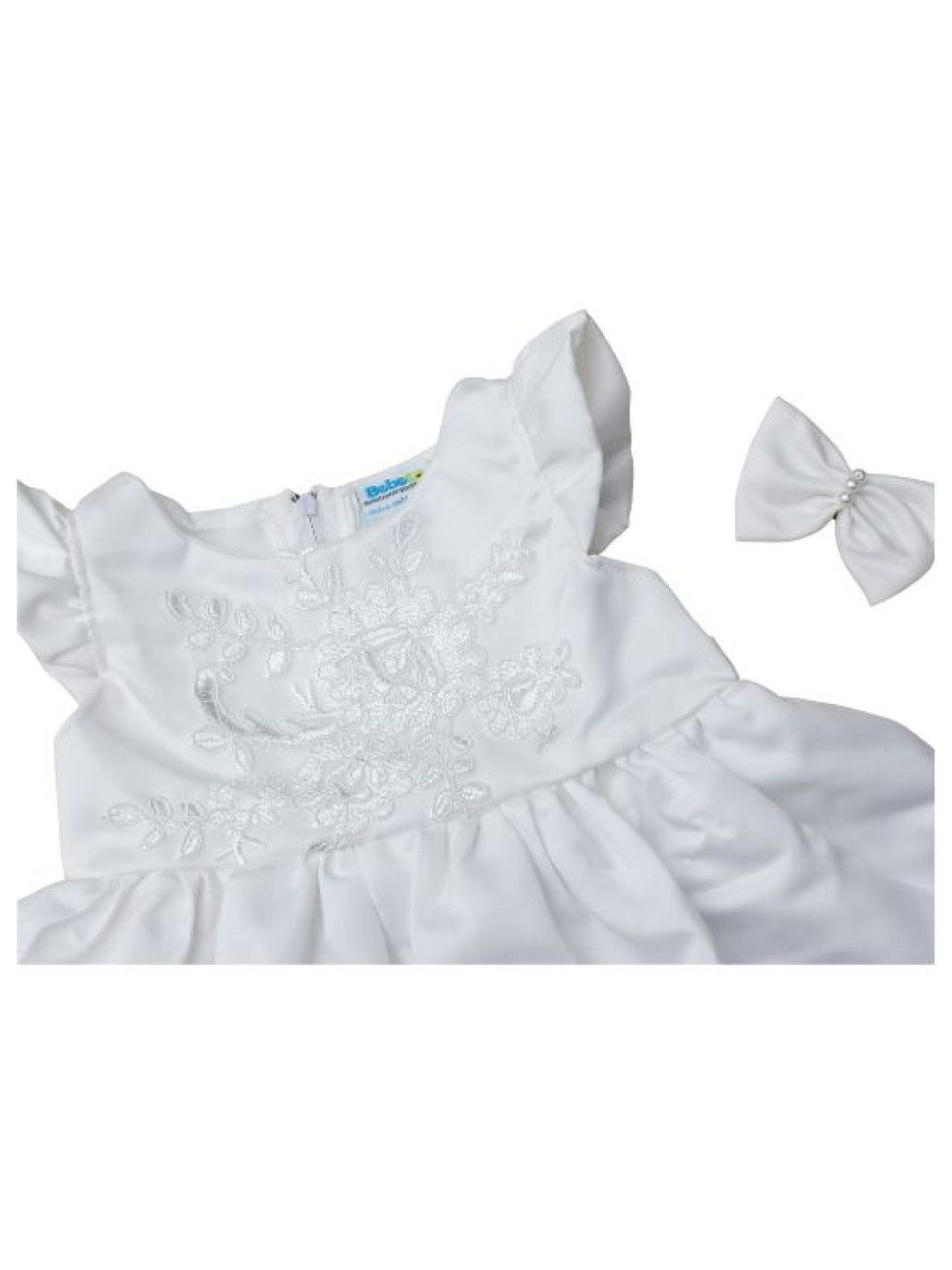 Bebeta Formal Dress (Ruffle Sleeve) (White- Image 4)