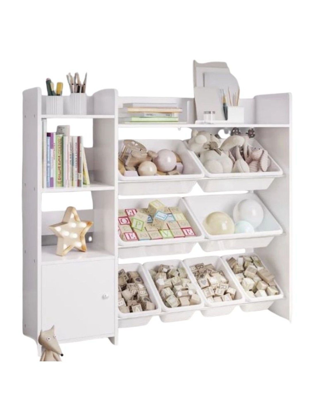 Kiddiestationph Dahlia Multifunction Book and Toy Shelf (White- Image 2)