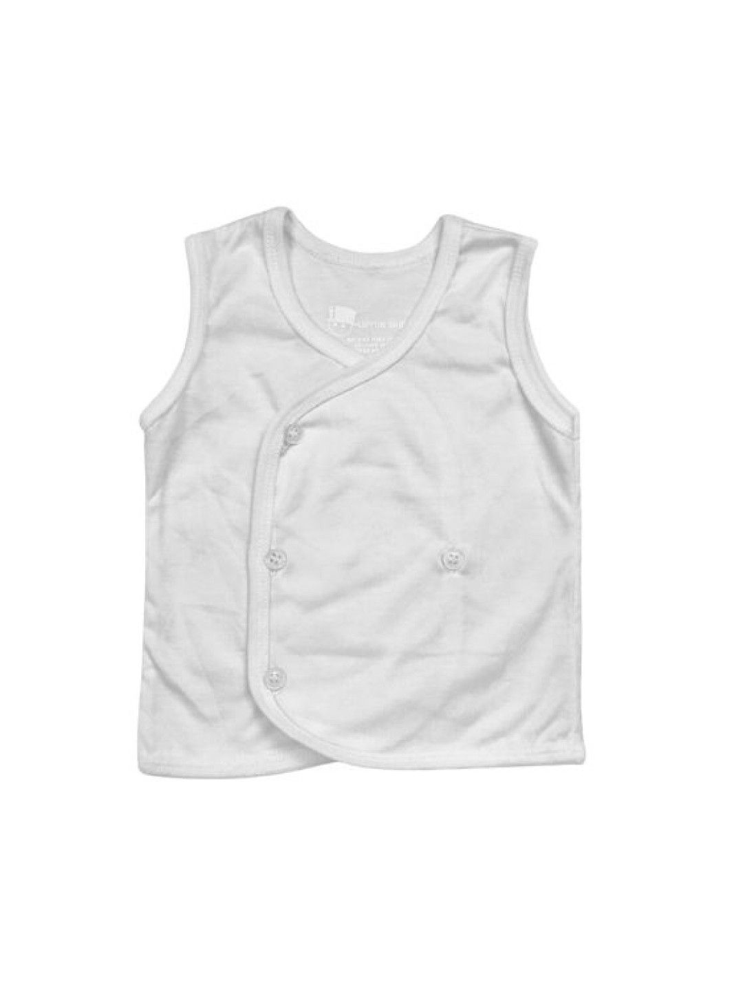 Lipton Baby Garments New Born Sleeveless Button Side Tops (White- Image 2)