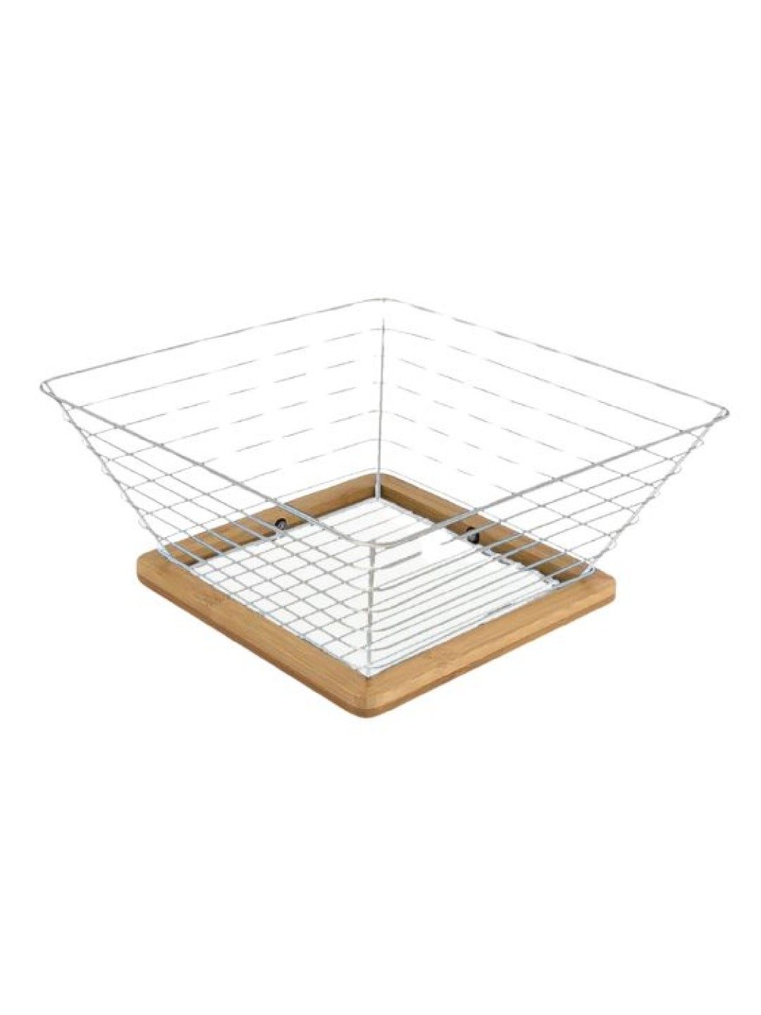 Sunbeams Lifestyle SLIQUE Premium Fruit Basket 25x25x10cm Bamboo Metal Wire Organizer (White- Image 1)