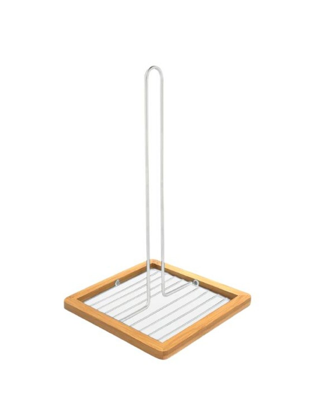 Sunbeams Lifestyle SLIQUE Premium Tissue Roll Holder 18x18x30cm Bamboo Metal Wire Organizer -White