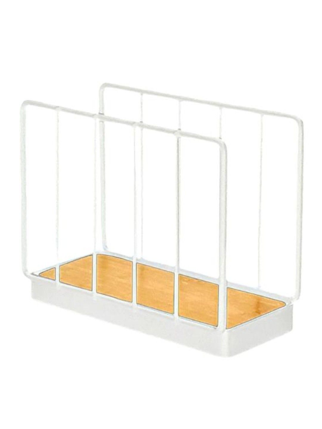 Sunbeams Lifestyle SLIQUE Premium Napkin Holder 14x6.5x11cm Bamboo Metal Wire Organizer (White- Image 1)