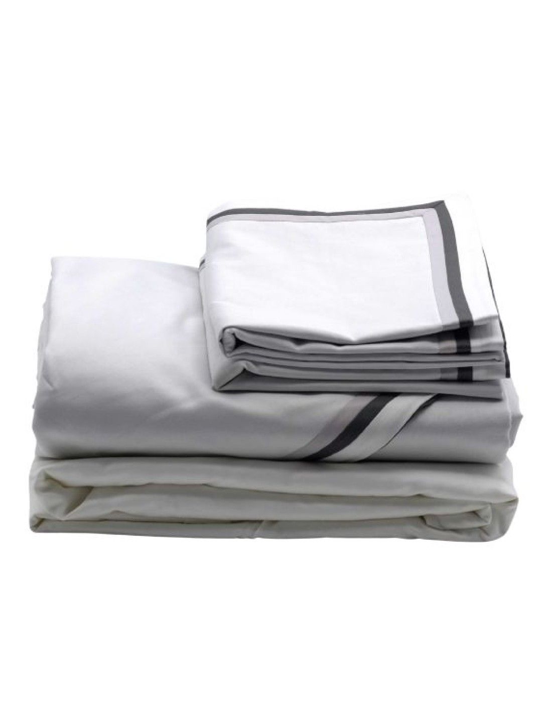 Canopy Luxe Venecia 4-Piece Duvet Cover Set Queen (White / Dark Grey- Image 1)
