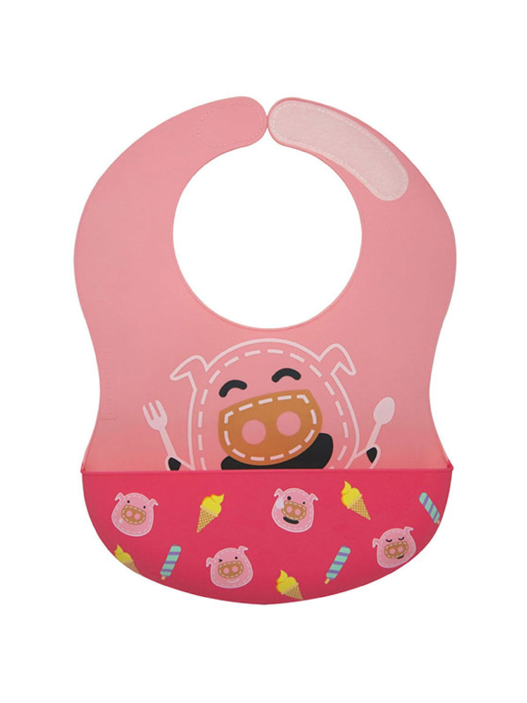 Marcus & Marcus Wide Coverage Silicone Bib (Pink- Image 1)