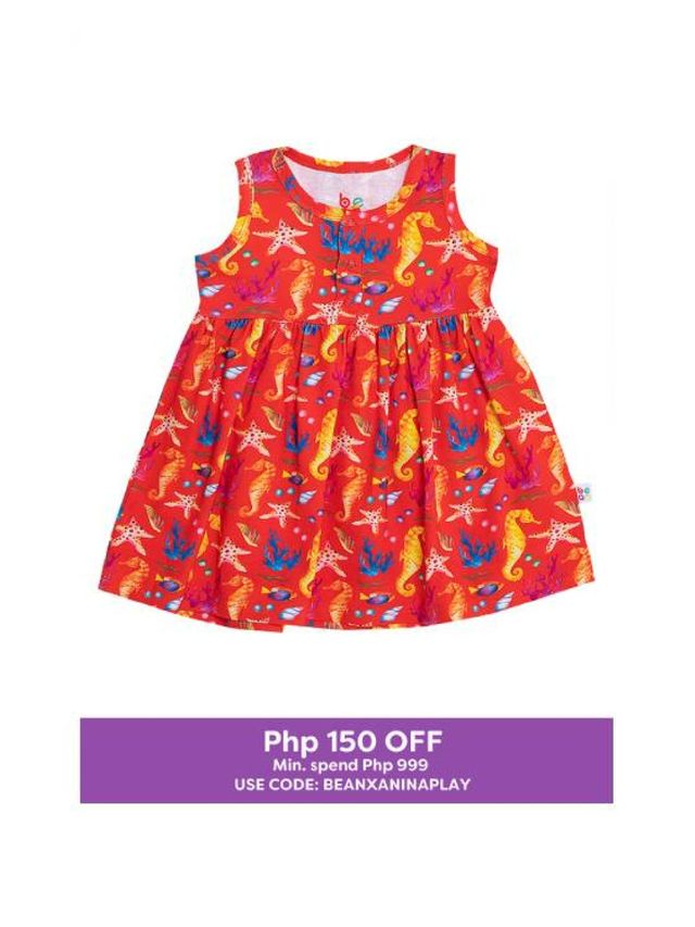 bean Wonder Playsuits Anina Rubio Seahorse Aklan Dress with Bloomer Set