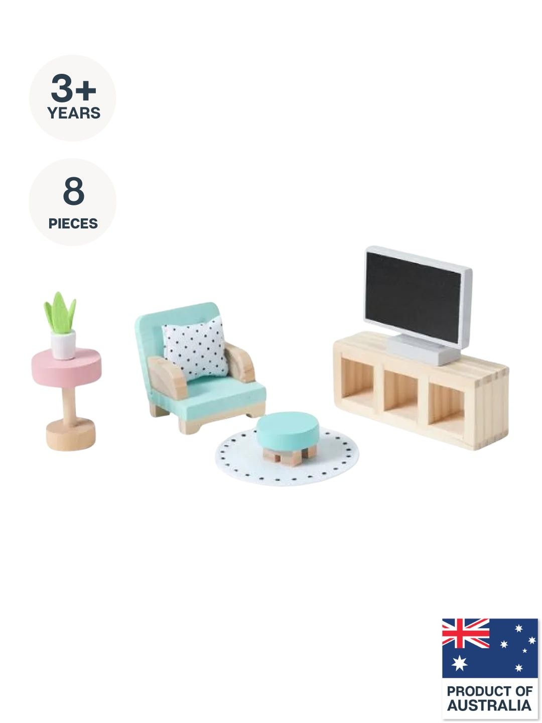 Anko Wooden Doll House Living Room Furniture Set