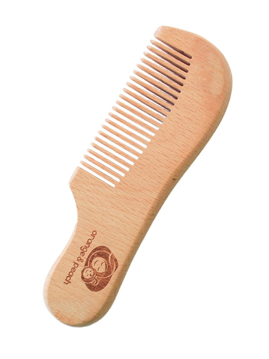 Orange & Peach Wooden Hairbrush Set (No Color- Image 4)