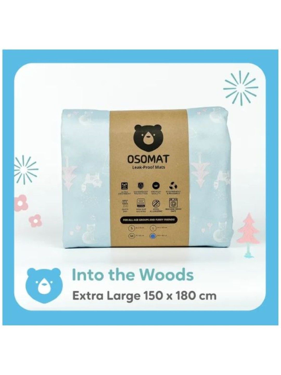 Osomat Leak Proof Mat (Boys) - XL (Into The Woods- Image 2)