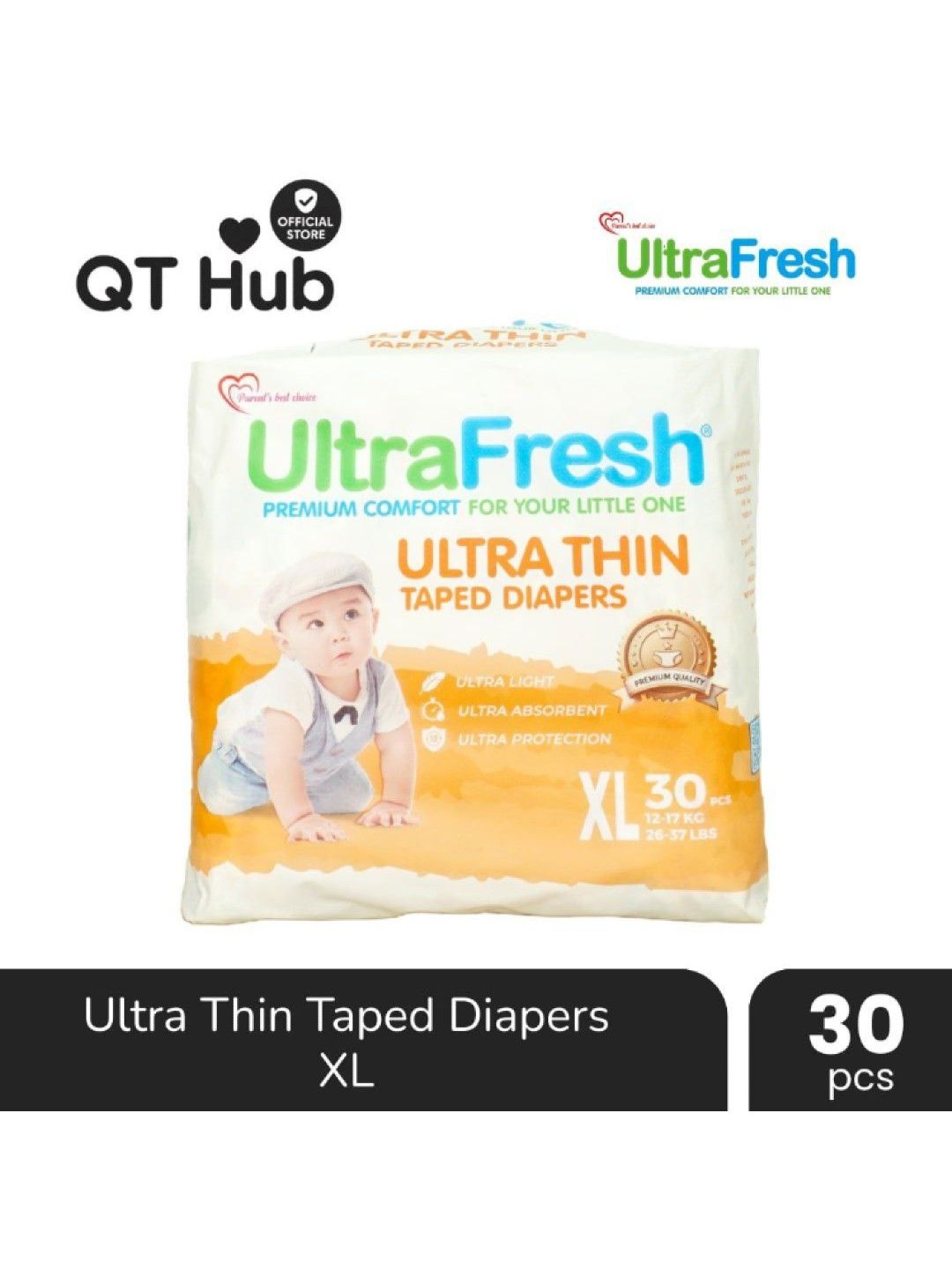 Ultrafresh Ultrafresh Taped Diapers XL 30pcs (No Color- Image 2)