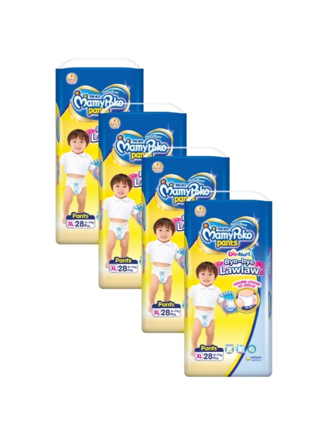 MamyPoko Instasuot Pants XL 28s x 4 packs (112 pcs) (No Color- Image 1)