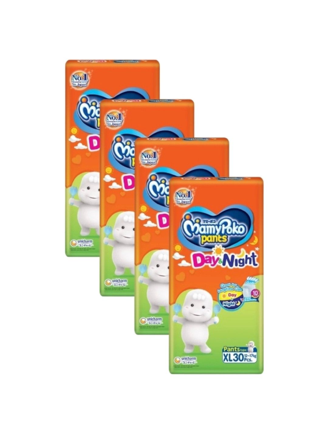 MamyPoko Day and Night Pants XL 30s x 4 packs (120 pcs) (No Color- Image 1)